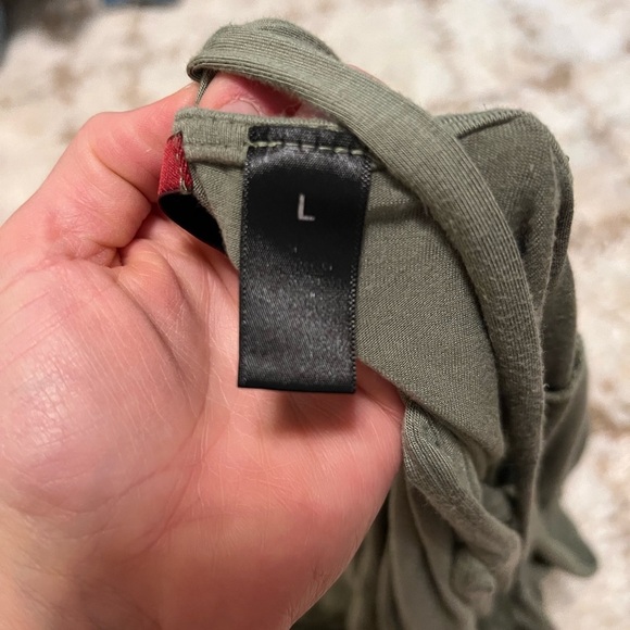 Olive Green V-Neck Bodysuit by BKE Red size large - Picture 5 of 5